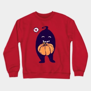 happy krobus with his favorite pumpkin Crewneck Sweatshirt